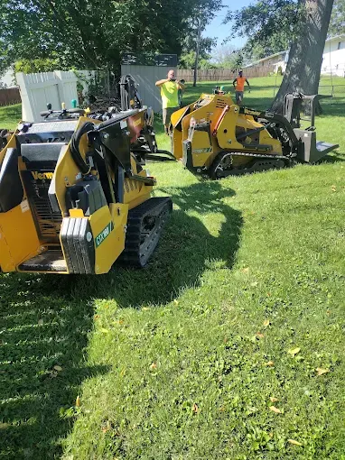 Heavy machinery and cherry picker used by Thompson's Tree Care for large tree removal in Saint Louis